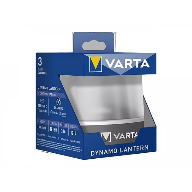 Lanterna a dinamo ricaricabile a manovella Varta 17670 101 111 - lampada di emergenza portatile