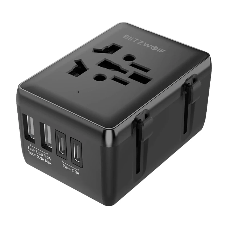Adattatore da viaggio BlitzWolf BW-TA1 4-in-1 con 2× connettori USB PD 20W