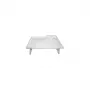 Comodino SUNDO 46710 con maniglie, mensola in stirene bianco, 530×320×200 mm, 2 portabicchieri, gambe pieghevoli, portabottiglie