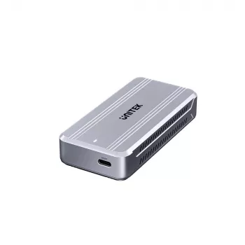 Case per SSD Unitek S1242AGY01-EU USB4 40 Gbit/s, M.2 NVMe, fino a 8 TB, alluminio/plastica, raffreddamento attivo
