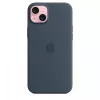 Apple iPhone 15 Plus Silicone Case compatibile MagSafe - Blu tempesta