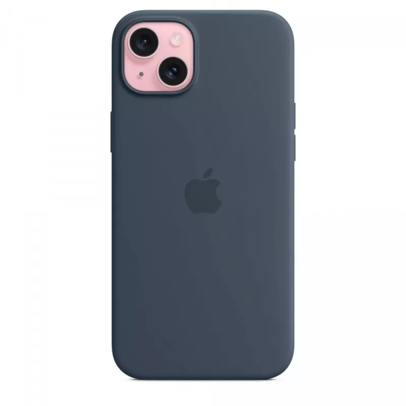 Apple iPhone 15 Plus Silicone Case compatibile MagSafe - Blu tempesta