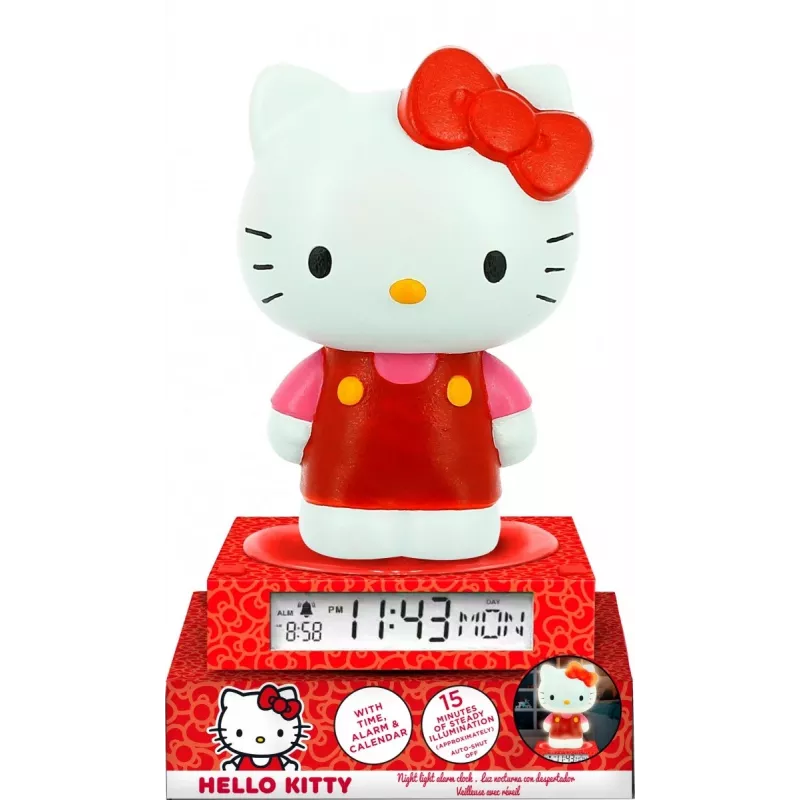 Lampada notturna 3D Kids Euroswan HK50198 con design Hello Kitty e sveglia integrata