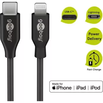 Cavo per ricarica e sincronizzazione Goobay Lightning a USB-C 0,5 m