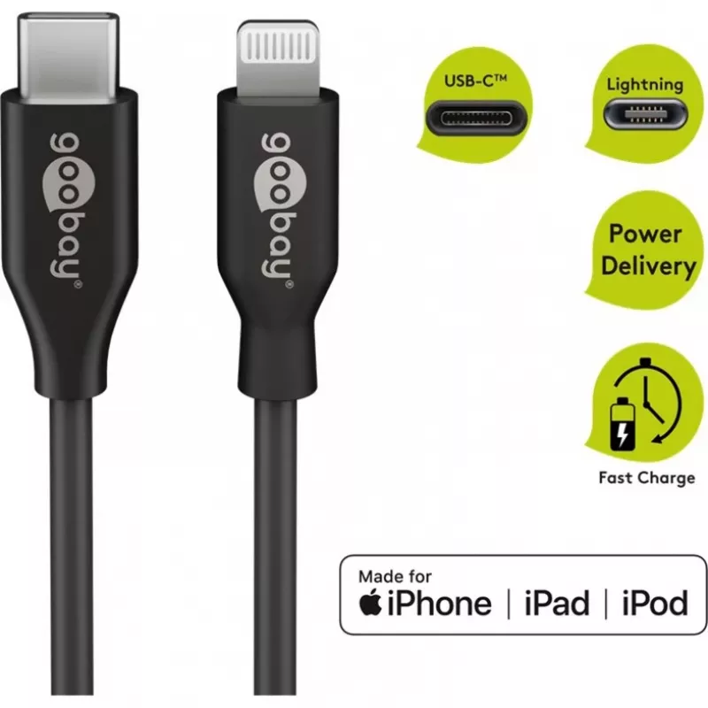 Cavo per ricarica e sincronizzazione Goobay Lightning a USB-C 0,5 m