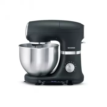 Robot da cucina Severin KM 3898 1000 W 5,5 L nero acciaio spazzolato argento