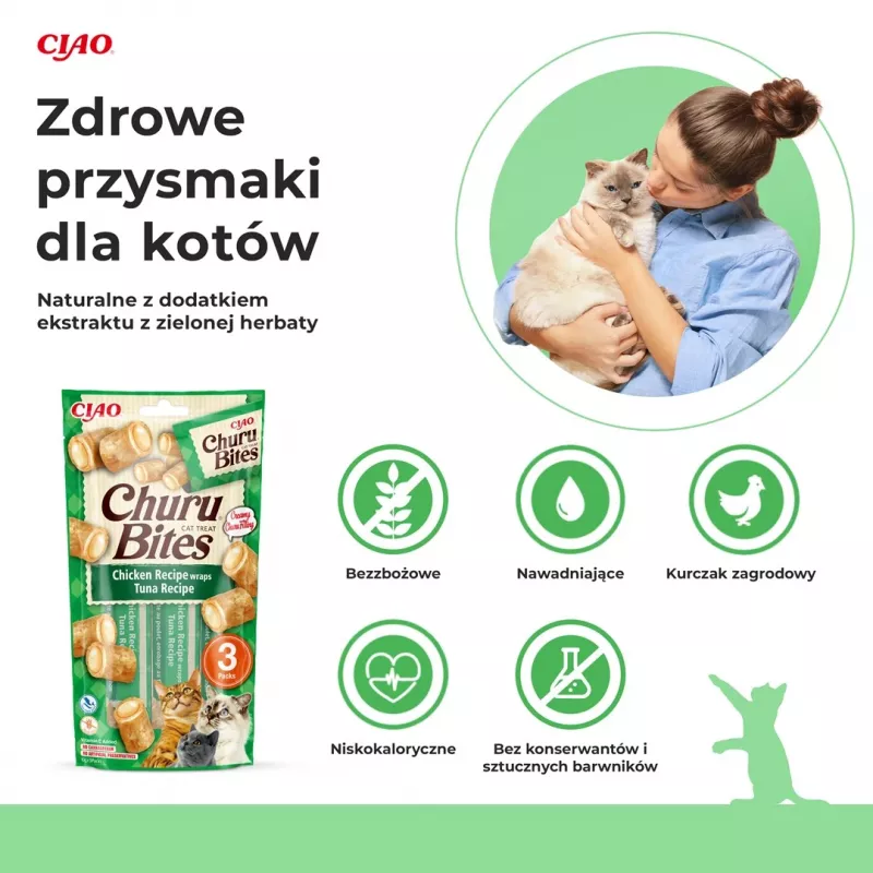 INABA Churu Bites tonno con pollo - snack per gatti - 3x10 g