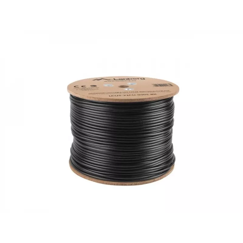 Cavo di rete LANBERG Cat5e U/UTP LCU5-21CU-0305-BK, 305 m, 24 AWG, guaina PVC, nero
