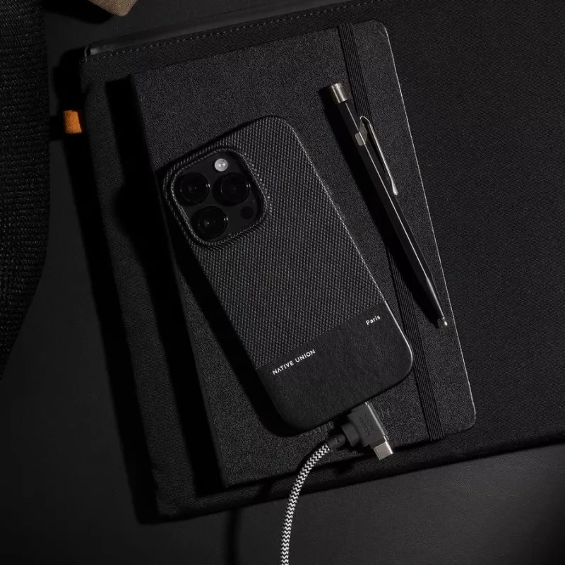 Cavo di ricarica e dati native union Belt cavo Duo Pro USB-C a USB-C e Lightning nero
