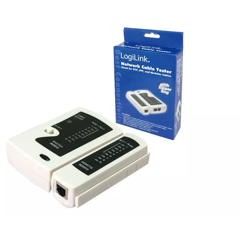 Tester per cavi, LogiLink WZ0010, dispositivo di verifica cavi di rete