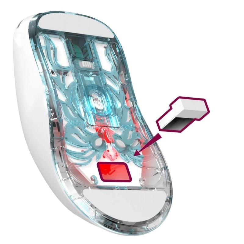 Mouse WIRELESS DEFENDER FAME GM-516 RF+BT 10000DPI 6P bianco