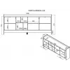 Comò Cama PORTO 3D 190x38x77 rovere/nero