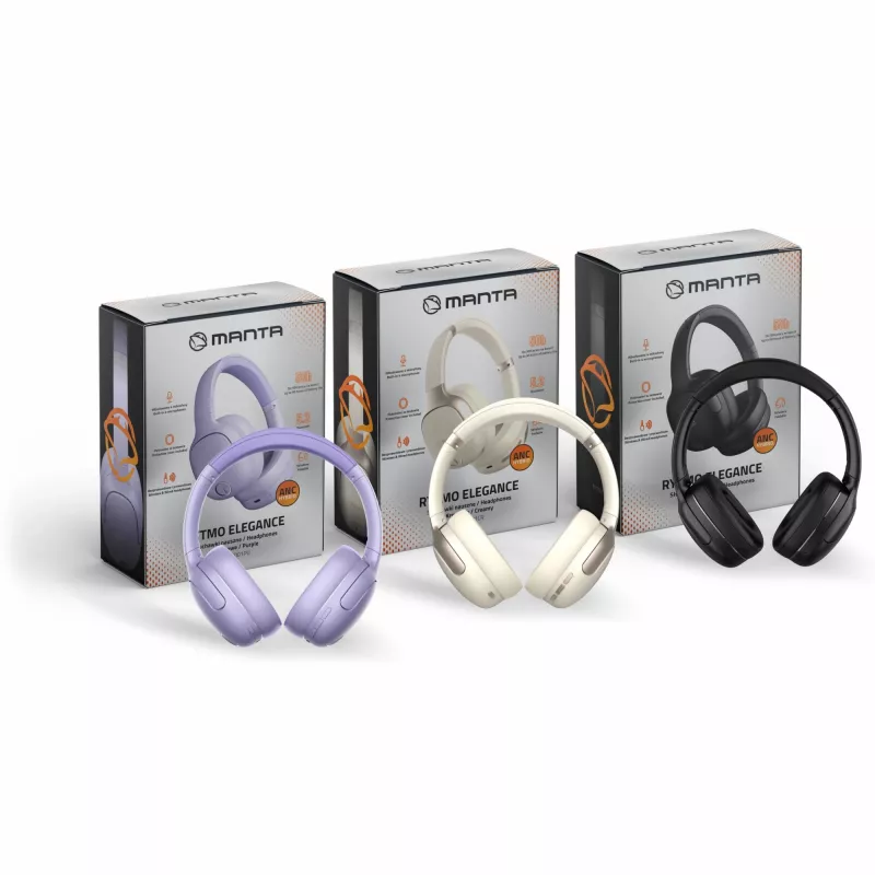 Cuffie MANTA HDP1001PU Rytmo Elegance viola over-ear con filo, modello HDP1001PU