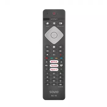 Telecomando IR SAVIO RC-16 per sintonizzatore TV / set-top box, 20 dispositivi, portata 10 m, nero