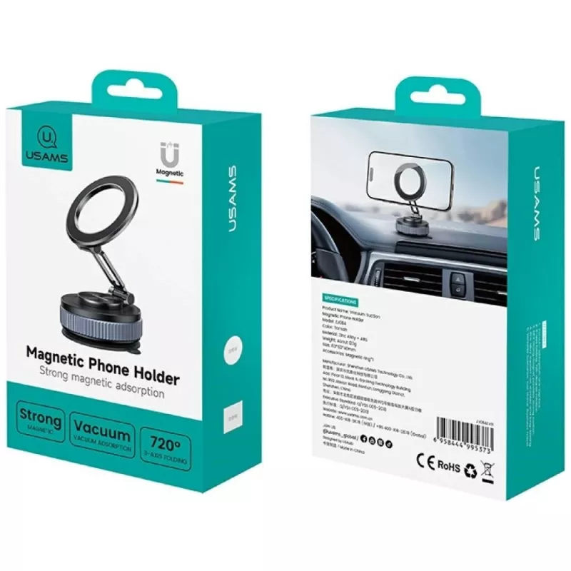 Supporto per smartphone USAMS ZJ084 magnetic tarnish — supporto magnetico per auto/da tavolo per smartphone