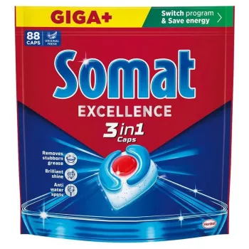 Somat capsule detergente 3 in 1 per lavastoviglie, 88 pezzi