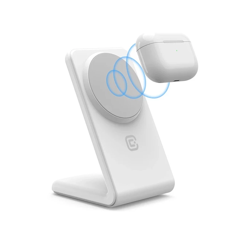 Caricabatterie wireless Crong CRG-MSS-WHT 10W ricarica rapida per dispositivi compatibili Qi