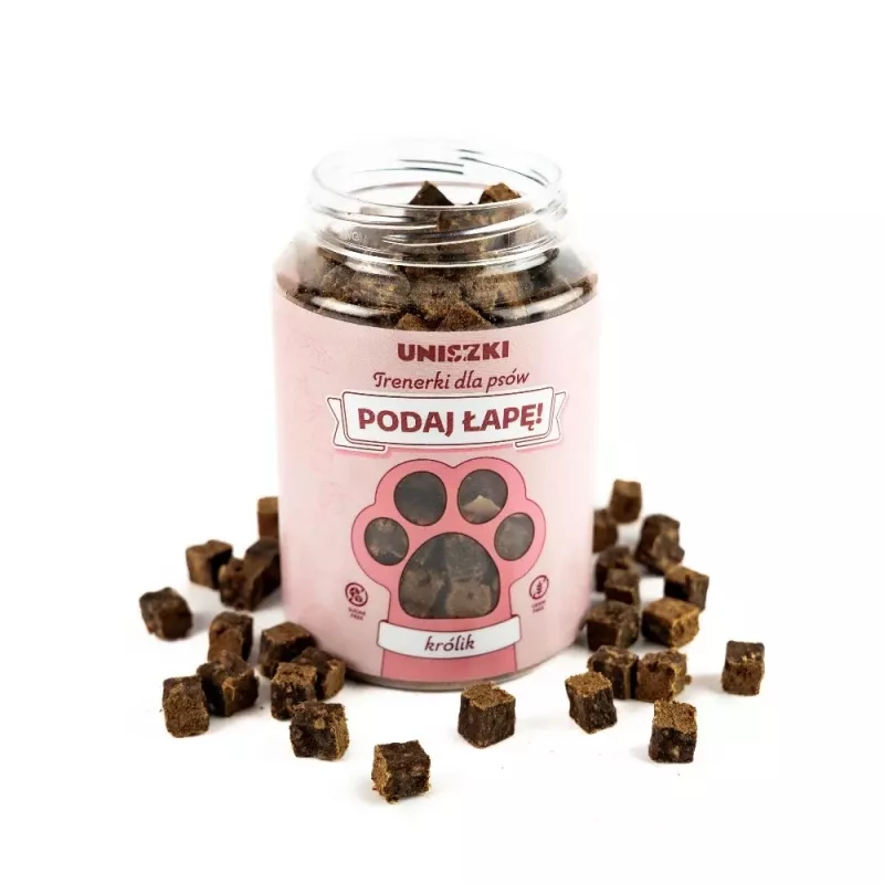 Premi per l'addestramento per cani UNISZKI Trainers gusto coniglio 150 g sacchetto