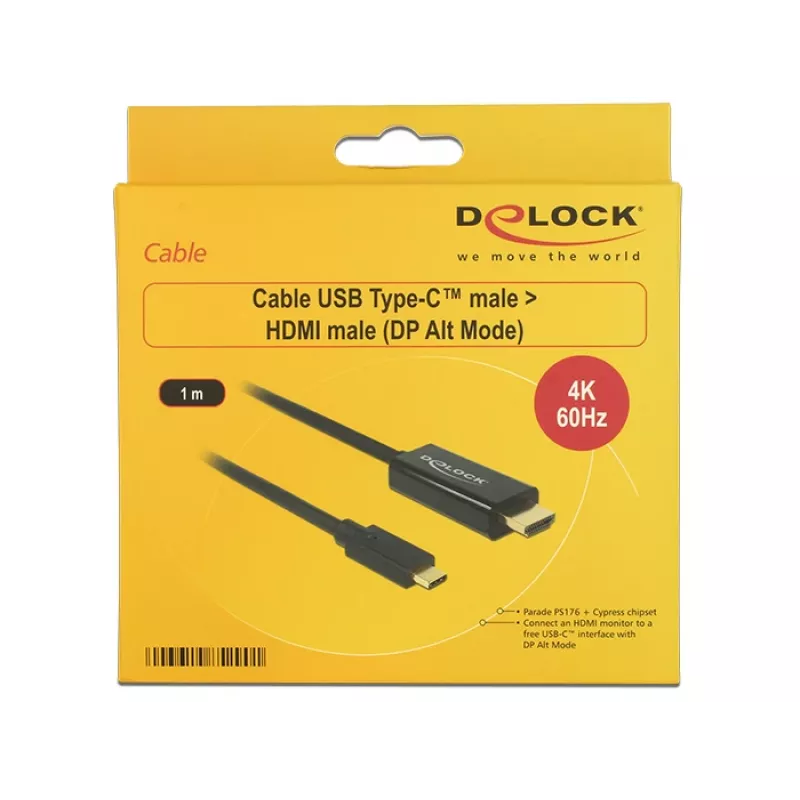 Adattatore cavo video DeLOCK 85290 USB Type-C a HDMI 1m nero