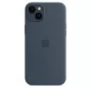 Custodia in silicone Cover Apple iPhone 14 Plus MagSafe Storm Blue