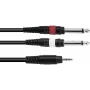 Cavo adattatore audio Omnitronic 3,5 mm a 2×3,5 mm, 3 m, nero