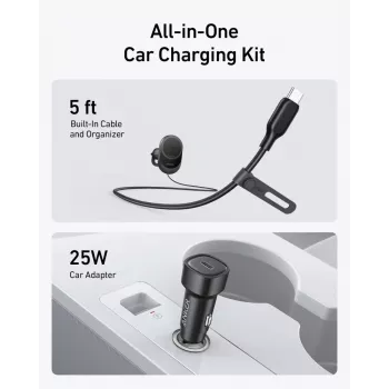 Caricabatterie magnetico wireless per auto Anker MagGo 15W — ricarica rapida magnetica Qi 15W per smartphone, nero