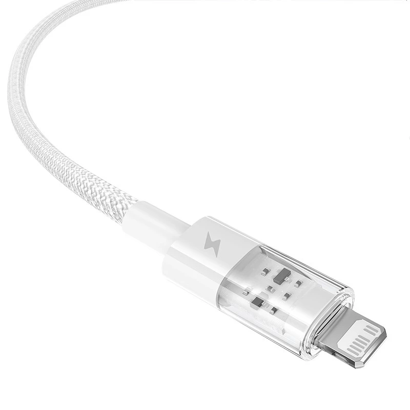 Baseus Gem Cavo USB a IP 2.4A ricarica rapida 2 m Bianco