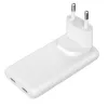 Akyga AK-CH-32 caricabatterie USB-C GaN piatto 65 W, 2 x USB-C PD, bianco