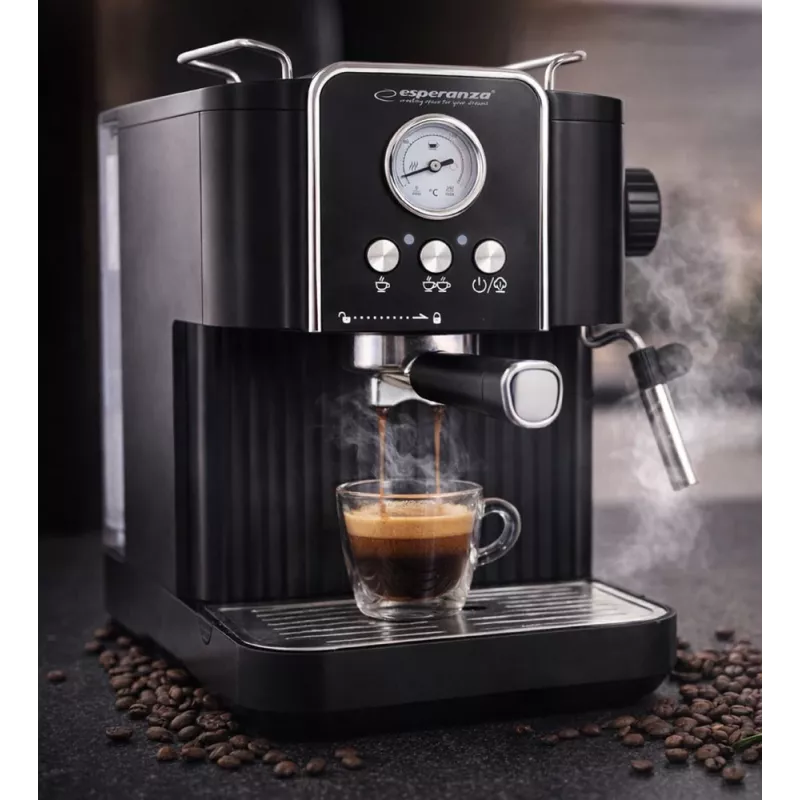 Macchina per caffè espresso ESPERANZA EKC010 — serbatoio acqua 1,8 L, 850 W, 20 bar, monta latte integrato