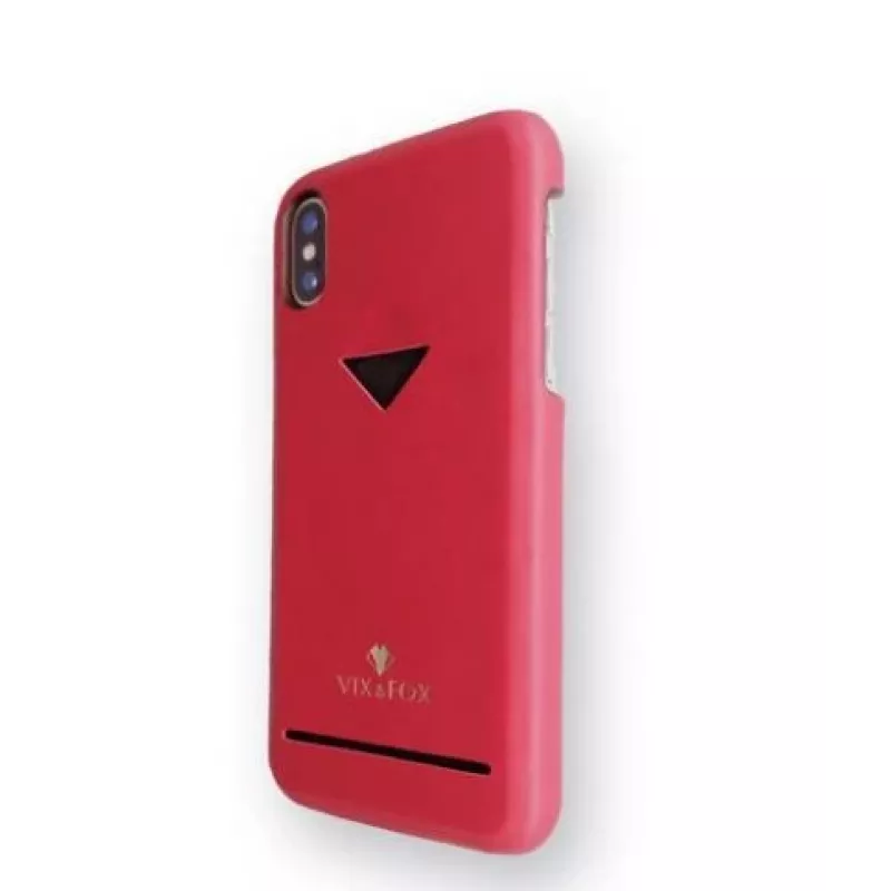 Custodia posteriore con porta carte VixFox per Samsung S9 — cover protettiva rosso rubino con porta carte