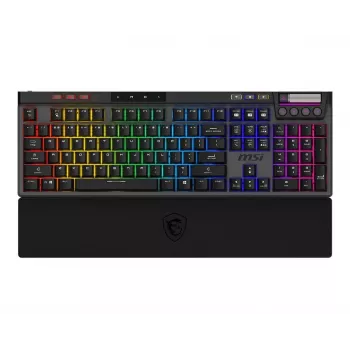 Tastiera gaming meccanica MSI Strike Pro W Silent layout US illuminazione RGB, con filo, switch tattili Silent