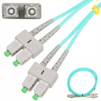 Cavo patch in fibra ottica Extralink SC/APC–SC/APC, multimodale OM3, duplex, guaina 3 mm, 5 m