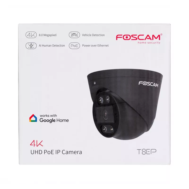 Telecamera IP POE FOSCAM T8EP 8MP nera