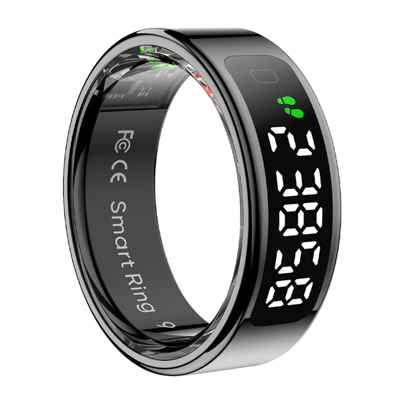 Smart ring Colmi R12 17,9 mm taglia 7 nero — anello indossabile per salute e notifiche