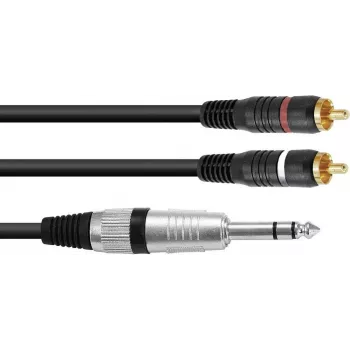 Cavo adattatore stereo Omnitronic 2x RCA (cinch) su 2x RCA, lunghezza 1,5 m, modello 30225223