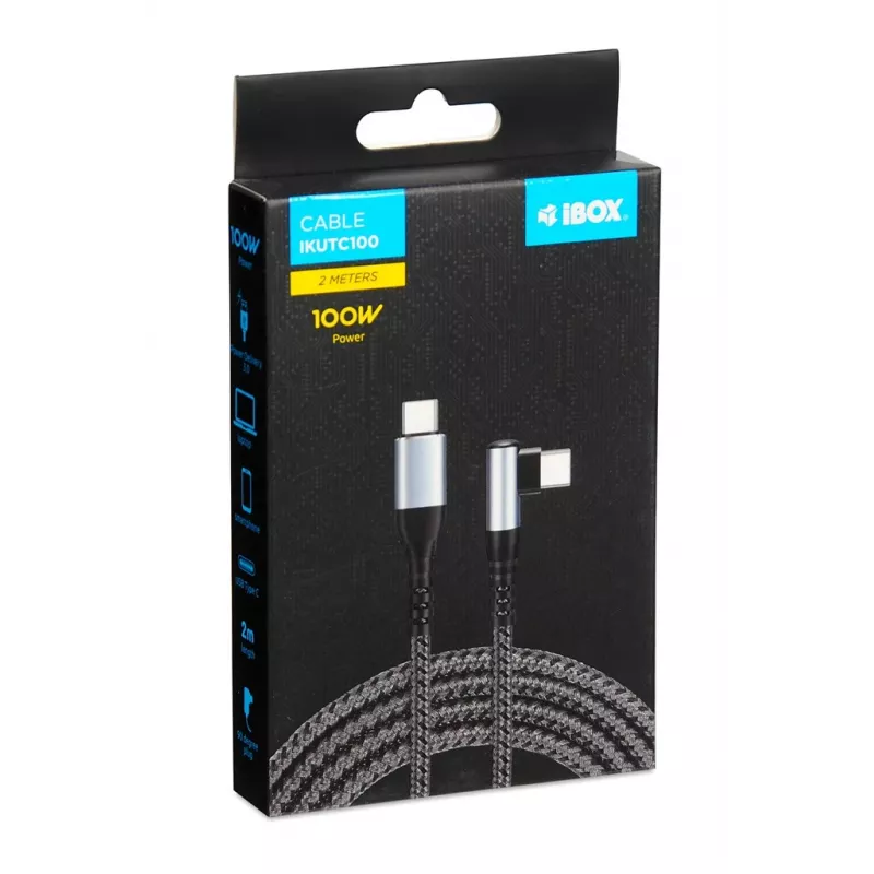 Cavo USB iBox IKUTC100 USB 2.0 2 m USB C nero