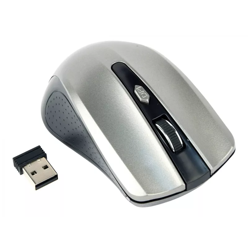 Mouse wireless GEMBIRD MUSW-4B-04-BG — per destrorsi, ottico 1600 DPI, 4 tasti, RF Wireless, nero/grigio