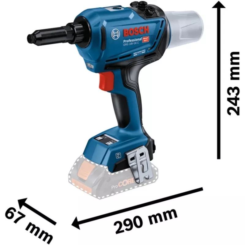 Bosch 0 601 9K5 001 rivettatrice elettrica nero, verde 3,2,4,4,8,5,0,5,6 mm 16000 kN