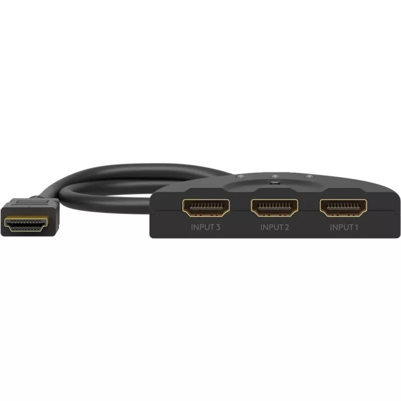 Selettore HDMI 3 to 1 (4K @ 60Hz), switch HDMI (nero, cavo 55cm)