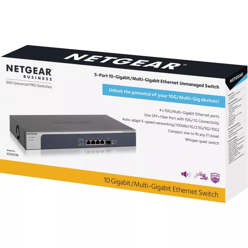 NETGEAR XS505M unmanaged 10G Ethernet (100/1000/10000) grigio, argento