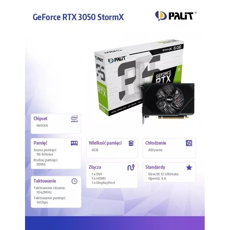 Palit GeForce RTX 3050 StormX 6GB GDDR6 scheda grafica