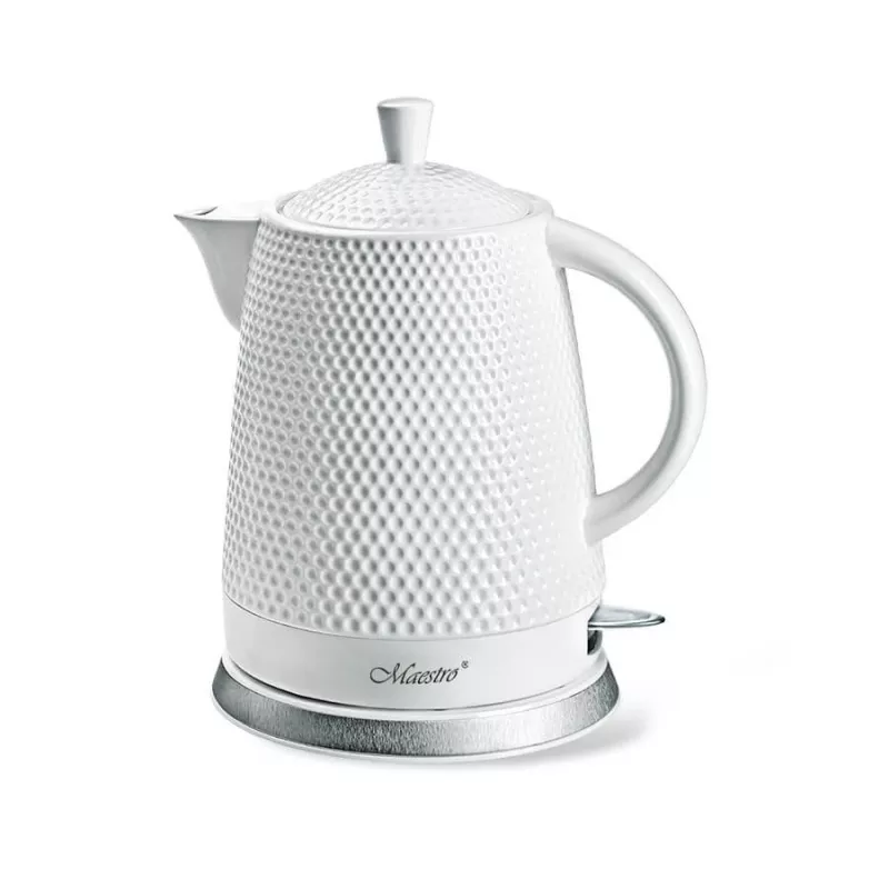 Maestro MR-069-WHITE Bollitore elettrico in ceramica, 1,5 L, 1500 W, bianco