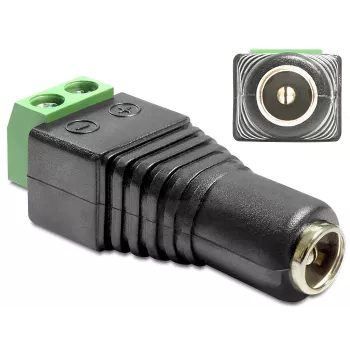 Adattatore per cavo DeLOCK 65485 DC 2,5 x 5,5 mm 2p nero verde