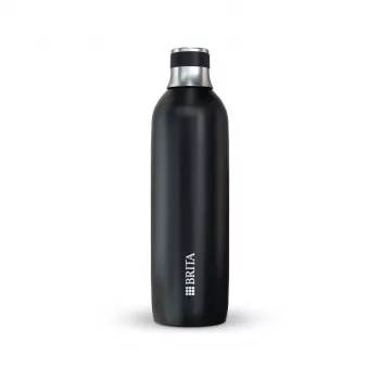 Bottiglia per carbonazione BRITA 118440 – acciaio inox, 1 L, lavabile in lavastoviglie, ergonomica (93×93×305 mm)
