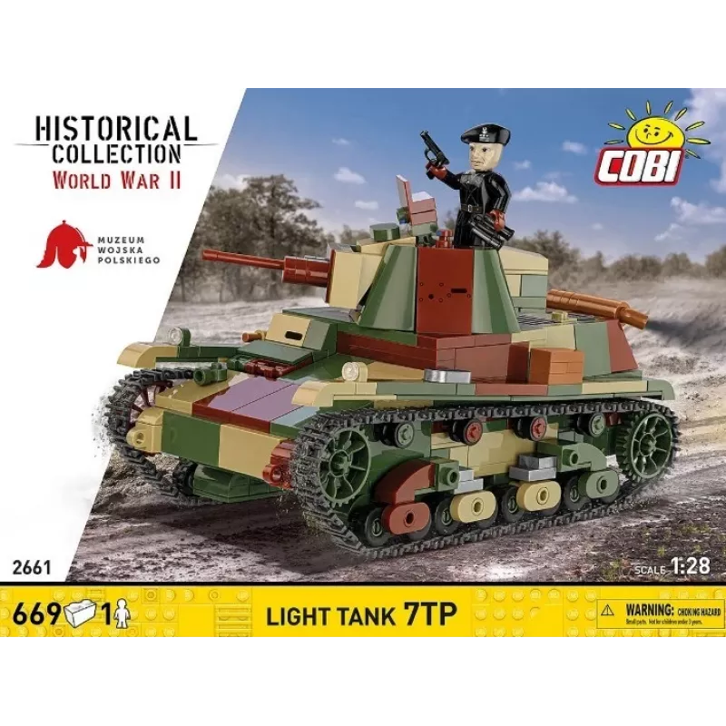 Mattoncini Cobi Carro armato leggero 7TP modello, 669 pezzi, COBI-2661
