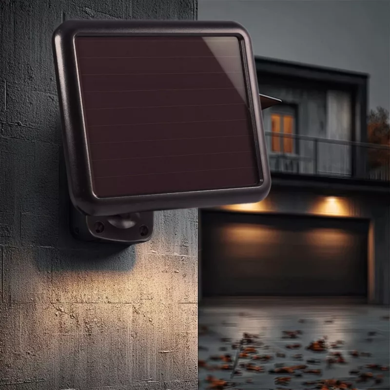 Maclean MCE442 Faretto LED solare con rilevatore di movimento lampada da parete crepuscolare IP44 6W 6000K