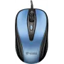 Mouse USB con cavo, 4 tasti, ottico, simmetrico, blu