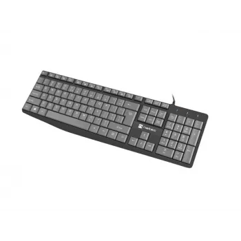 Tastiera full-size con filo NATEC NKL-1507 USB QWERTY US International grigio/nero, 105 tasti, tastierino numerico