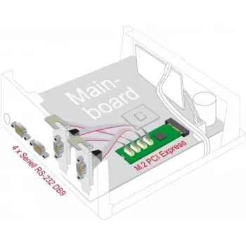 Scheda DeLOCK M.2 su 4 x seriale RS-232 DB9 PCIe 2.1