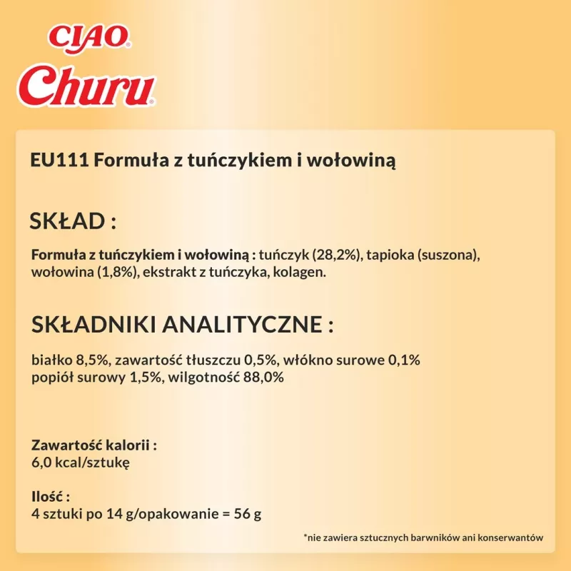 INABA Churu pollo con ricetta manzo - snack per gatti - 4x14 g